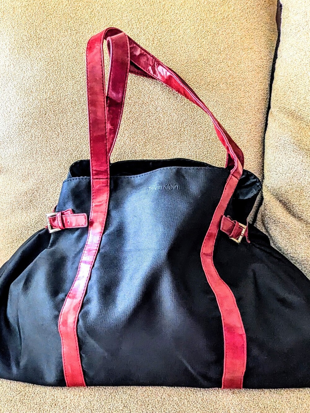 Calvin Klein Black Tote with Red Accents